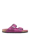 Birkenstock Woman Sandals Mauve Size 5 Soft Leather In Purple