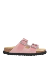 Birkenstock Woman Sandals Pink Size 7 Plastic, Leather In Pink