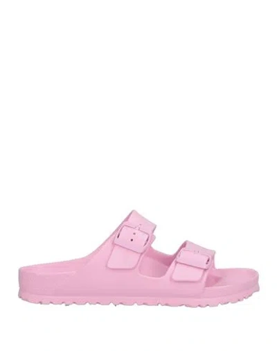 Birkenstock Arizona Logo-buckle Slides In Pink