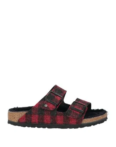 Birkenstock Woman Sandals Red Size 6 Textile Fibers In Animal Print