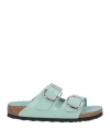 Birkenstock Arizona Nubuck Leather Womens Sandals In Sage Green