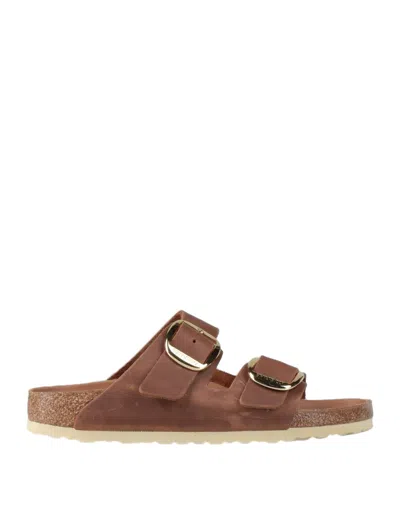 Birkenstock Woman Sandals Tan Size 10 Soft Leather In Brown