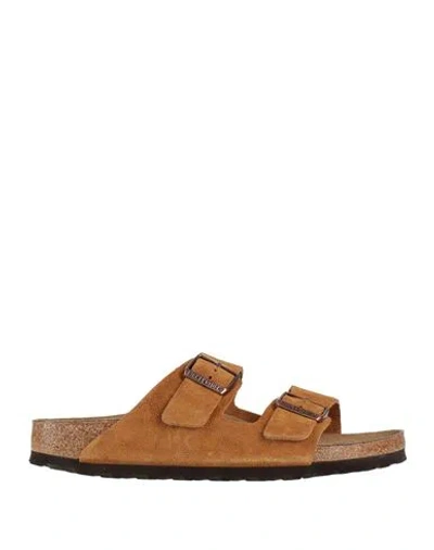 Birkenstock Woman Sandals Tan Size 7 Leather In Brown