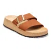 Birkenstock Women Almina Nubuck Wedge In Pecan In Multi