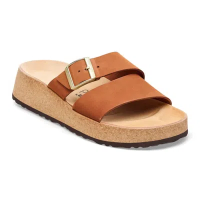 Birkenstock Women Almina Nubuck Wedge In Pecan In Sand