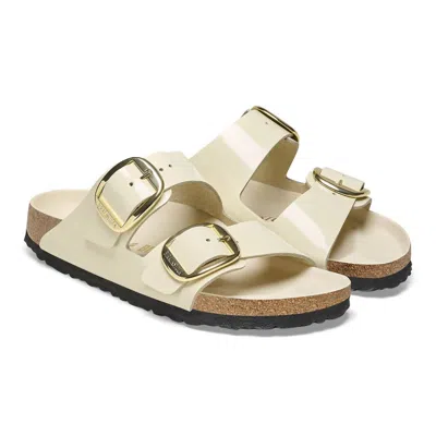 Birkenstock Women's Arizona Big Buckle Leather Sandal In High Shine Ecru In Multi