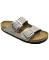 Birkenstock Women's Arizona Big Buckle Nubuck Leather Sandals From Finish Line In Gray