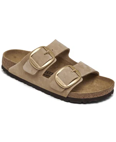 Birkenstock Women's Arizona Big Buckle Oiled Leather Sandals From Finish Line In Beige