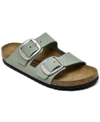 Birkenstock Women's Arizona Big Buckle Oiled Leather Sandals From Finish Line In Green