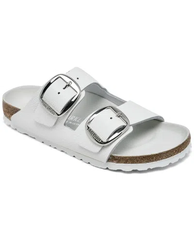 Birkenstock Women's Arizona Big Buckle Oiled Leather Sandals From Finish Line In White