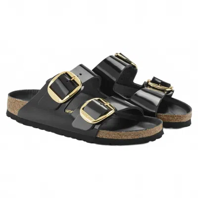 Birkenstock Arizona Droplet Buckle Shiny Leather Sandals In Multi