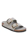Birkenstock Arizona Nubuck Leather Womens Sandals In Gray