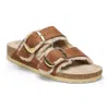 Birkenstock Women's Arizona Big Buckle Shearling Sandals - Narrow In Cognac In Green