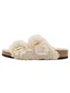 Birkenstock Arizona Big Buckle Faux Fur Sandals In Beige