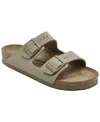 Birkenstock Womens Faded Khaki Bf Arizona Two-strap Faux-leather Sandals In Green