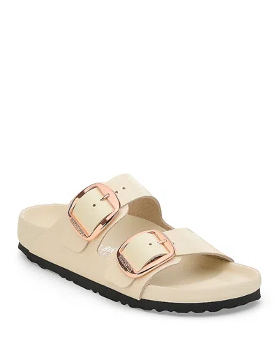 Birkenstock Women's Arizona Big Buckle High Shine Exquisite Leather Sandals In Beige