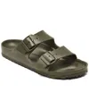 Birkenstock Arizona Eva Womens Slip On Flat Slide Sandals In Dark Green