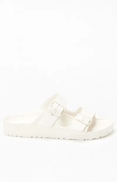 BIRKENSTOCK WOMEN'S ARIZONA ESSENTIALS SLIDE SANDAL EGGSHELL IN WHITE