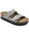 Birkenstock Arizona Platform Slide Sandal In Stone Coin