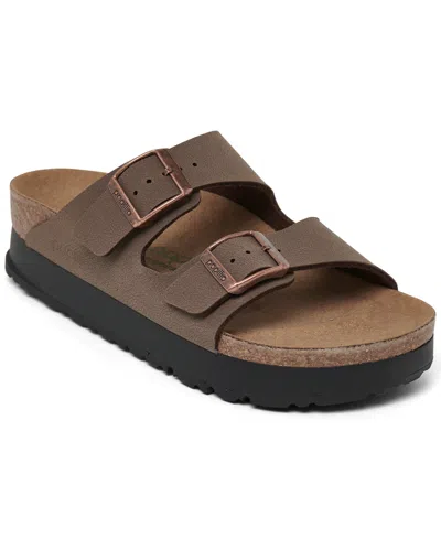 Birkenstock Women's Arizona Flex Birko-flor Platform Sandals From Finish Line In Brown