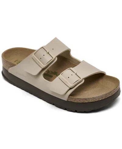 Birkenstock Women's Arizona Flex Birko-flor Platform Sandals From Finish Line In Sandcastle