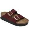 Birkenstock Women's Arizona Flex Platform Nubuck Leather Zinfadel (medium/narrow) In Zinfandel