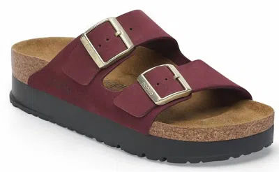 Birkenstock Women's Arizona Flex Platform Nubuck Leather Zinfadel (medium/narrow) In Zinfandel