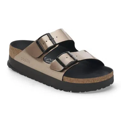 Birkenstock Women's Arizona Flex Platform Sandals In Brown Brown/electric Metallic Taupe In Multi
