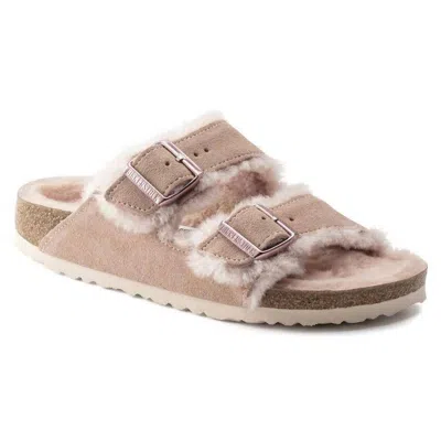 Birkenstock Women's Arizona Fur Shearling Sandal In Light Rose In Neutral