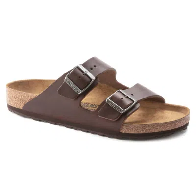 Birkenstock Women Arizona Grip Leather Sandals In Vintage Wood Roast