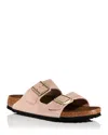 Birkenstock Women's Arizona Light Rose Buckled Slip On Footbed Slide Sandals In Light Rose