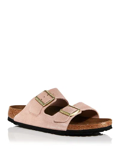 Birkenstock Women's Arizona Light Rose Buckled Slip On Footbed Slide Sandals