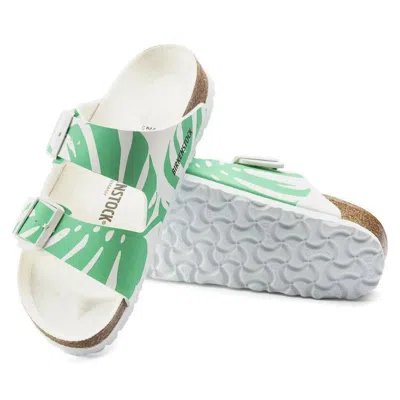 Birkenstock Women's Arizona Monstera Bold In Jade White In Multi
