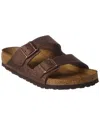 Birkenstock Arizona Leather Slip On Slide Sandals In Brown
