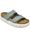 Birkenstock Papillio Arizona Chunky Womens Birko-flor Sandals In Pure Sage