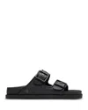 Birkenstock Arizona Raffia Slide In Black