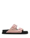 Birkenstock Arizona Raffia Slide In Rose