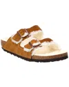 Birkenstock Arizona Shearling-lined Suede Sandals In Brown