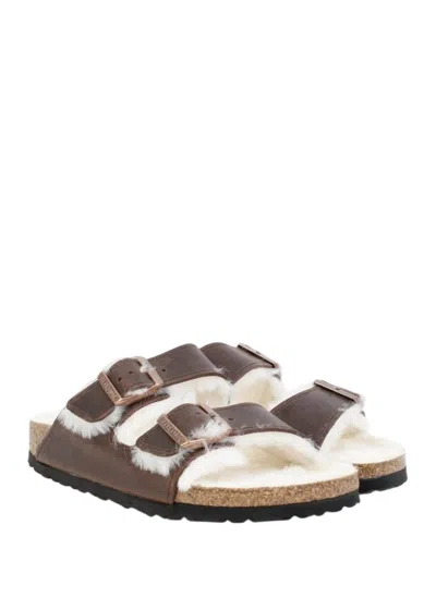 Birkenstock Women's Arizona Shearling Sandal In Habana In Multi