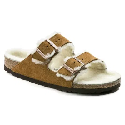 BIRKENSTOCK WOMEN'S ARIZONA SHEARLING SANDALS IN MINK