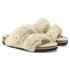 Birkenstock Women's Arizona Shearling Sandals Narrow In Teddy Eggshell