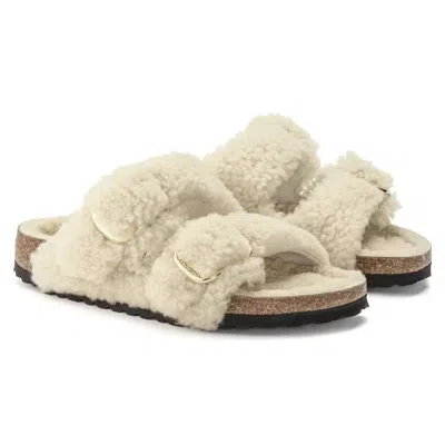 Birkenstock Women's Arizona Shearling Sandals Narrow In Teddy Eggshell