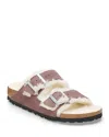 Birkenstock Arizona Genuine Shearling Lined Slide Sandal In Purple