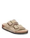 Birkenstock Women's Arizona Shearling Slide Sandals In Taupe