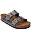 Birkenstock Arizona Birko-flor Patent Womens Sandals In Gray