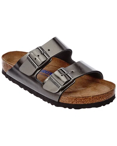 Birkenstock Women's Arizona Soft Footbed Leather Sandal In Gray