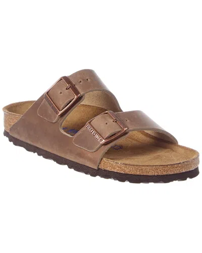 Birkenstock Women's Arizona Soft Footbed Oiled Nubuck Leather Narrow Sandal In Brown
