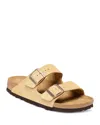 Birkenstock Arizona Buckled Suede Sandals In Latte Cream Suede