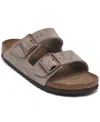 Birkenstock Women's Arizona Soft Footbed Suede Leather Sandals From Finish Line In Gray
