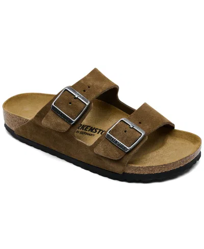 Birkenstock Women's Arizona Suede Leather Sandals From Finish Line In Dark Tea